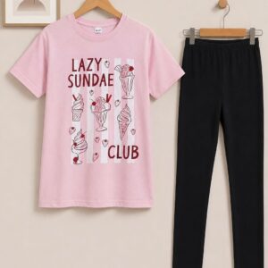 Pink Shirt and black Trouser for Girls